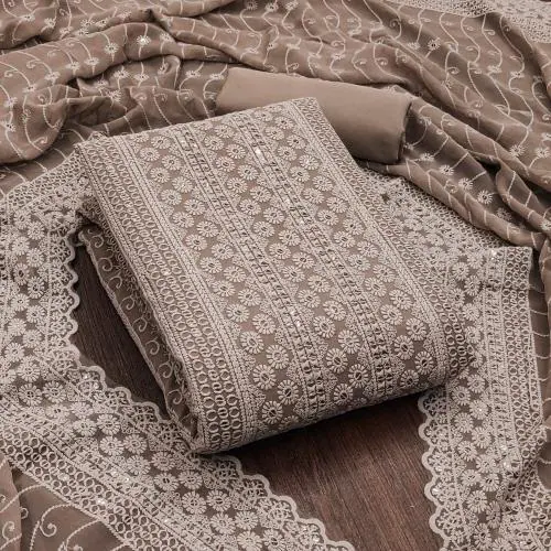 Panzora Georgette Chikankari work Salwar Suit Dress Material