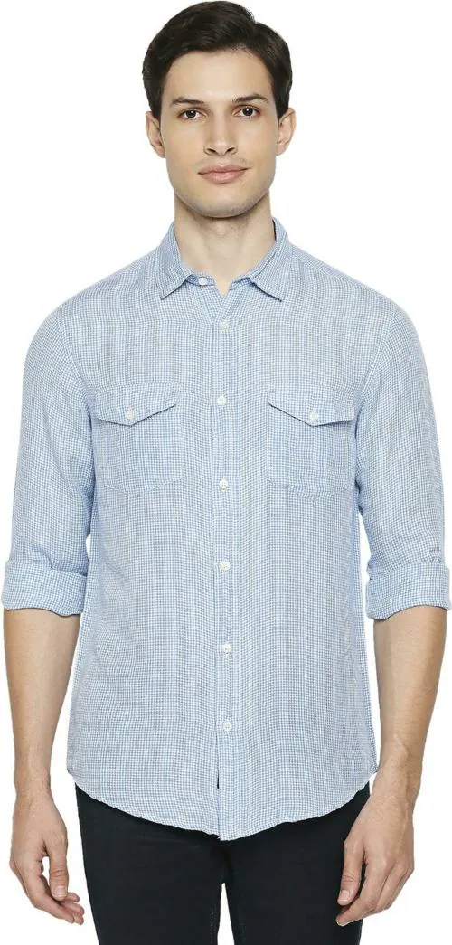 Mufti Slim Fit Check Relaxed Full Sleeve Shirt In Cotton