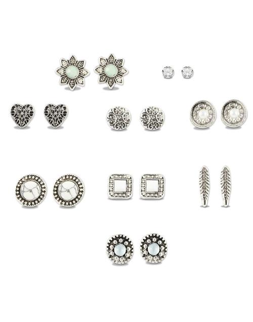 Buy Karatcart Metal Gold Metal Turquoise Workwear Earrings Set For