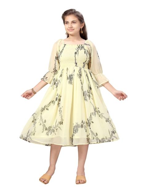 Buy Aarika Girls Lemon Color Georgette Middi Online at Best Prices in ...