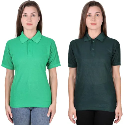 Ansh Fashion Wear Women'S Pack Of 2 Polo Neck Tshirt-Normal Green-Dark Blue T-Shirt for Men | Mens T-Shirt | Trendy T-Shirts for Men