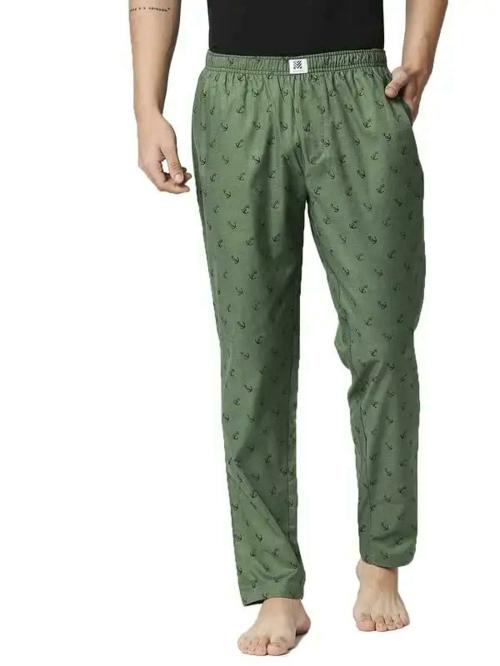 Manaca Men Green Printed Cotton Pyjamas