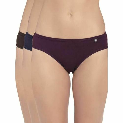 Jockey 1410 Women's Medium Coverage Super Combed Cotton Mid Waist Bikini with Concealed Waistband (Pack of 3_Colors & Prints May Vary)