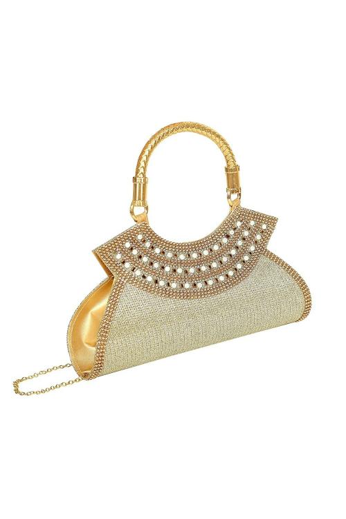 Wrooted Gold Clutch Bridal Purse Handbag for Women JioMart