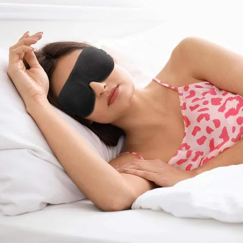 SONEEV MART Smooth Travel Band for Sleep in Day/Night 3D Sleeping EYE Mask. For Rest Blindfold Super Soft Meditation for Men Women Boys Girls (Black), Pack of 1