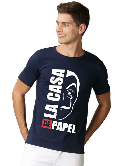 ARRYN Money Heist Printed Tshirts for Men Stylish DarkBlue Amazon.in