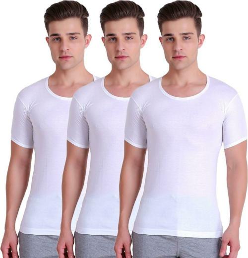 T.T. Men Solid Pack of 3 Vest