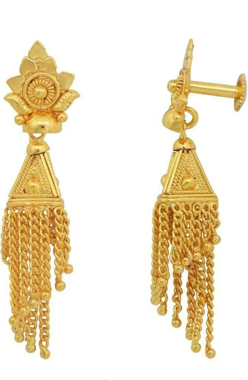 Memoir Gold Plated Jhalar Jhumki Earring Gold (Women)