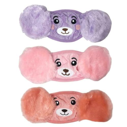 UPAREL Purple, Pink, Orange Boys And Girls CarToon Print Warm Winter Face Mask With Earmuffs (3 pc.)