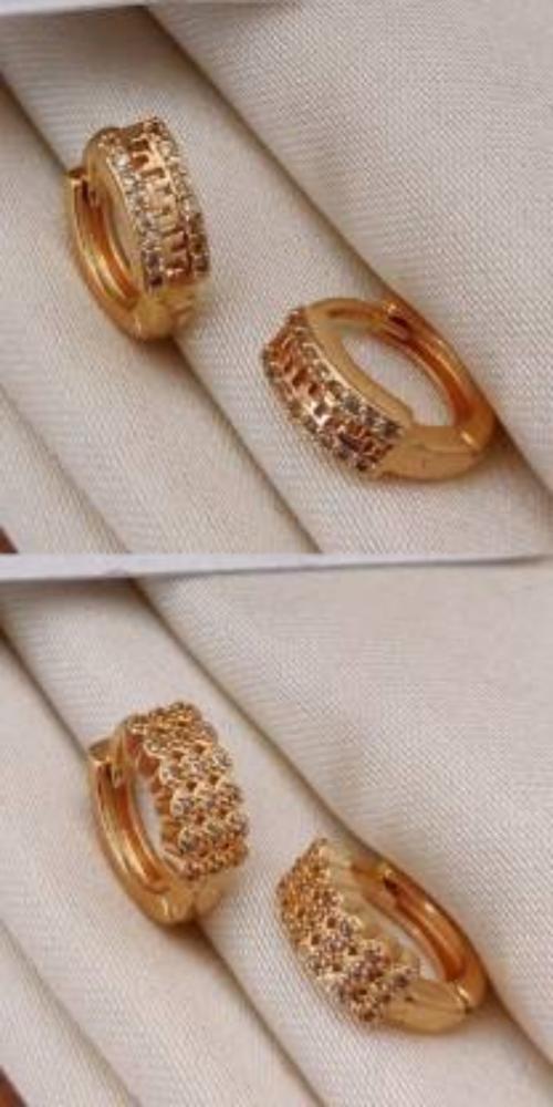 XOIAS Brass and Gold Plated Hoop Earring (Girls and Women) (pack of 2)