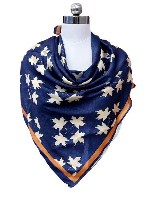 Leeza Store Women's Stylish Square Satin Trendy Digital Printed Fashion Head Neck Scarf Stole Wrap Hijab Dupatta