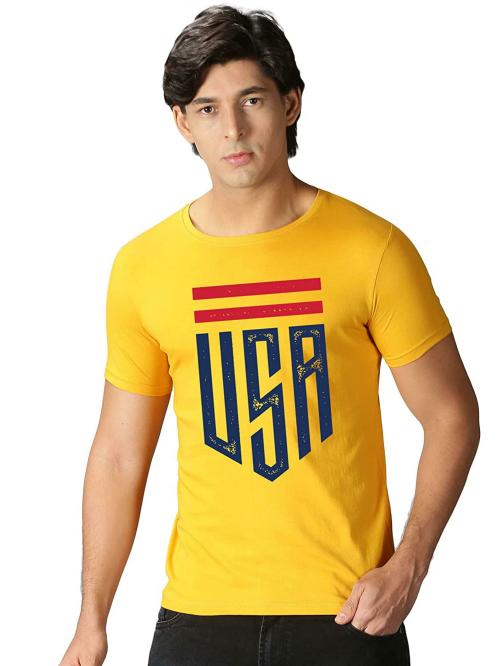 ARRYN USA Flag America Printed Tshirts for Men Stylish Yellow at Amazon.in