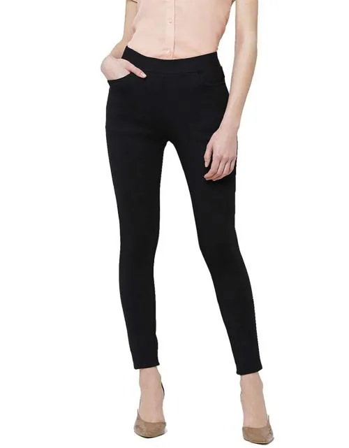 JUST RIDER Women's Slim Fit Casual Trousers| High Waist Jeggings Stretchable Spandex|