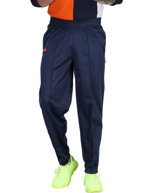 Carltron Men Blue Solid Cotton Blend Track Pants