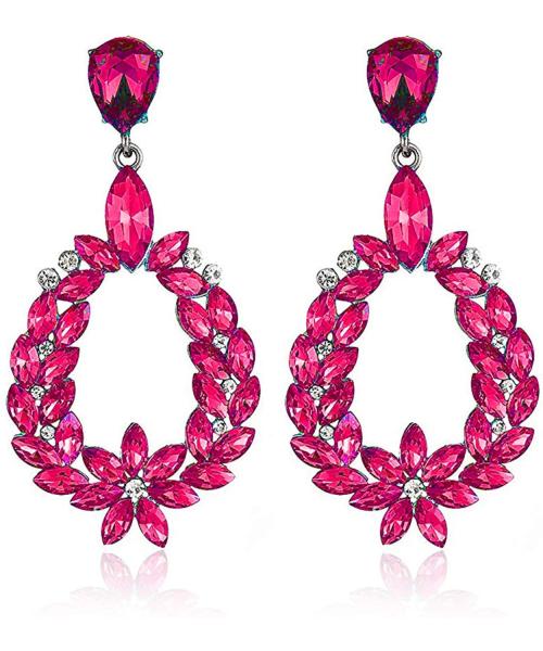 YouBella Women Jewellery Valentine Collection AAA Swiss Zircon Earings Fashion Fancy Party Wear Earrings for Girls and Women (PINK)