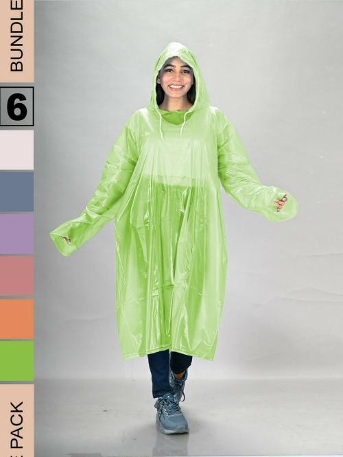 Lux Venus Rain Poncho for Women -Assorted Pack Of 5