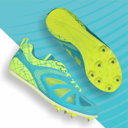 Vector X BOLTED Running Spike Shoes for Men with Removeable Spike(Seagreen)