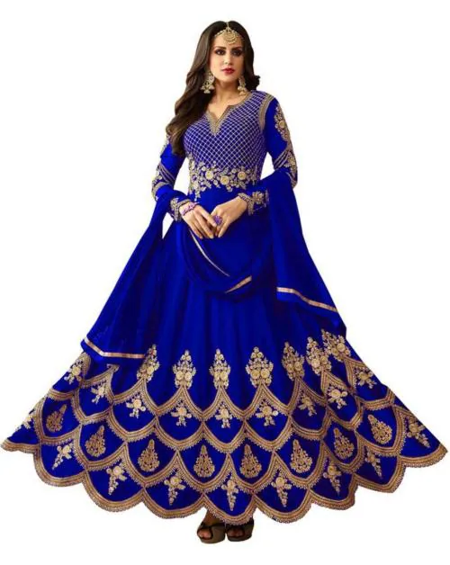 Kedar Fab Women Embroidery Silk Blend Anarkali Gown With Dupatta