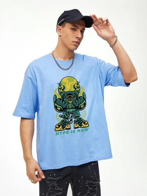 Chillme Oversized Cottonblend Half Sleeve T-Shirt for Men's