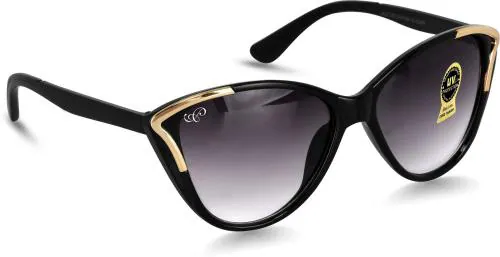 PIRASO Cat-Eye Full-Frame Black Sunglasses for Girls-(8450 BLACK)