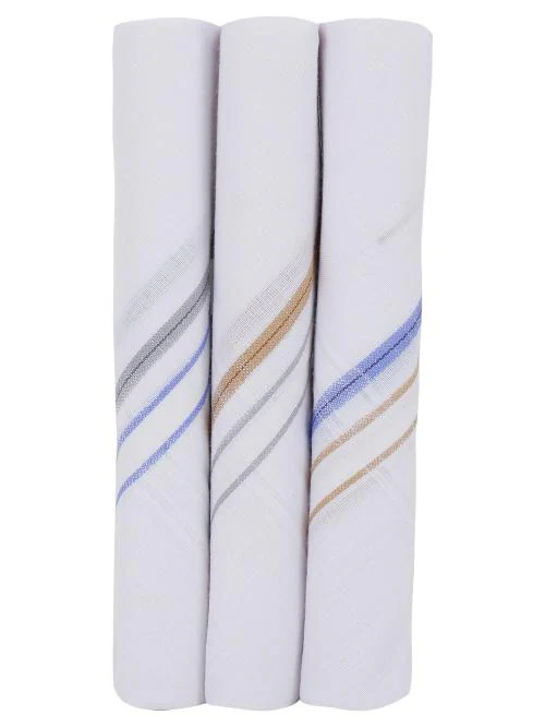 Savage Men's King Size Handkerchiefs For Men 100% Cotton White | Pack of 3 King Size Cotton Handkerchiefs for Men Daily Use | Business Handkerchief Size (45cms x 45cms) | Mens Clothing Accessories