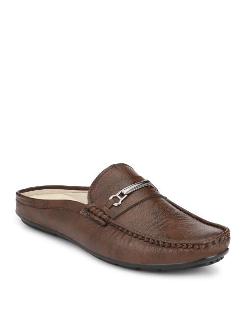 Server Casual Stylish Partywear Designer Back Open Casual Loafers For Men (Brown) Uk Size 10
