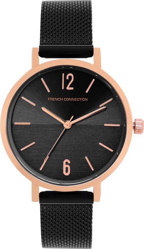 French Connection Analog Black Dial Black Strap Watch For Women