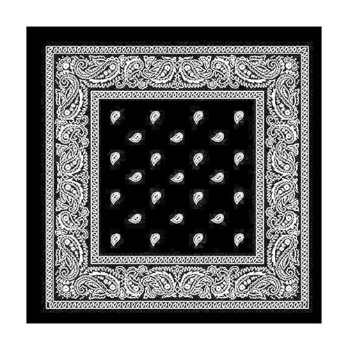 Navkar Crafts Unisex Cotton Paisley Bandana/Head Wrap/Wristband/Face Cover/Handkerchief for Men and Women, Multi (50 * 50cm, Black)