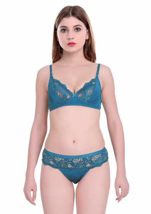 Buy Aamarsh -Women Net Bra Panty Set for Lingerie Set ( Pack of 1 ) ( Color  : Green ) ( Pattern : Floral Print ) Online at Best Prices in India -  JioMart.
