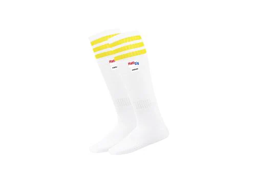 MattZig Knee High Poplin Football Socks (One Pair) - Yellow