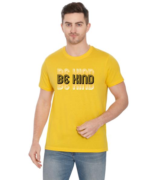 DEEPSHOPER T-shirt for Men's & Boys- Round Neck, Half Sleeves, Cotton, Regular Fit, Stylish, Branded Solid Plain Tshirt for Men- Ultra Soft, Comfortable, Lightweight T-ShirtTshirt-Yellow.Size