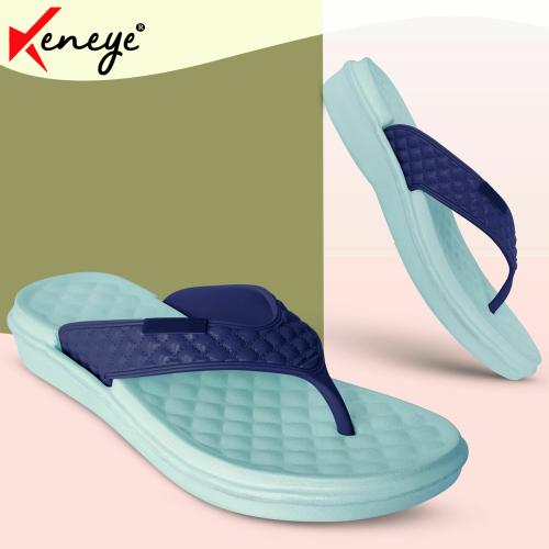 Keneye Fashion Comfortable Dailyuse Slip On Blue Eva Slippers For Women's Extra Soft & Lightweight Flip Flops