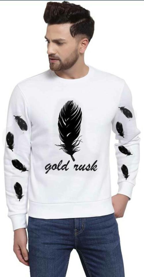 JUSTIFY Men Printed, Graphic Print Round Neck white T-Shirt-M