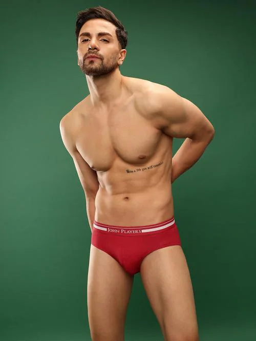 John Players Classic Cotton Brief in Red