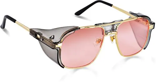 ROZZETTA CRAFT UV Protection Retro Square Full-Frame Pink Sunglasses (Men And Women)