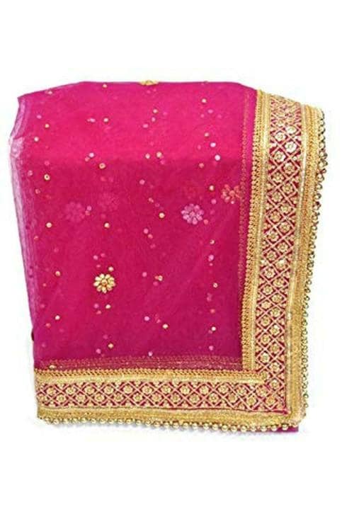 Wedding & Bridal Dupatta Store Women Magenta Embroidered Dupatta
