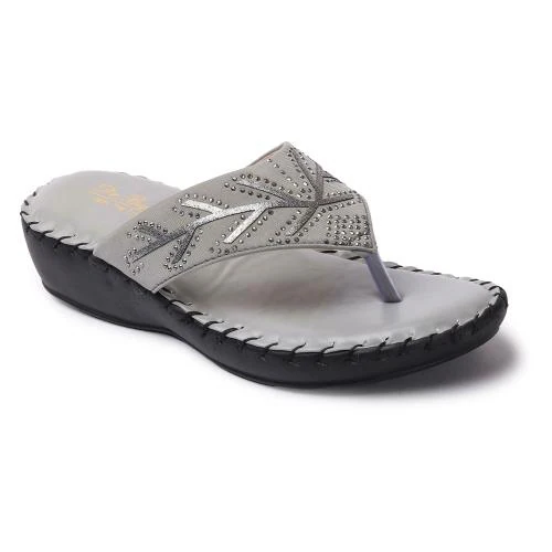 Big Bird Footwear Casual V-strap Doctor Sandals for Women & Girls (Grey)