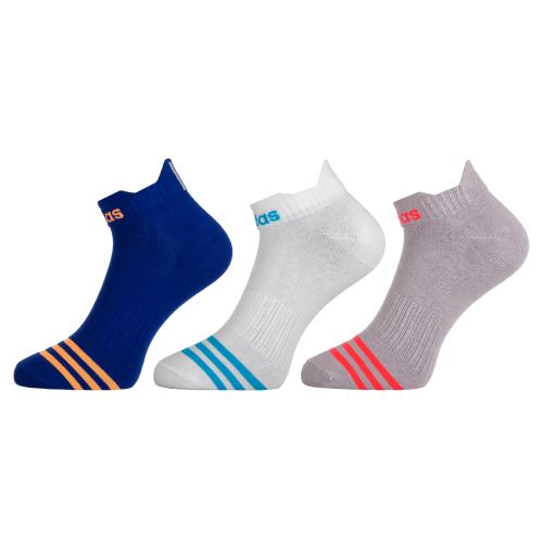 Adidas Original Flat Knit Low Cut Cotton Socks - 3 Pairs (6N) (AD-0509) (Bold Blue/White/Glory Grey)