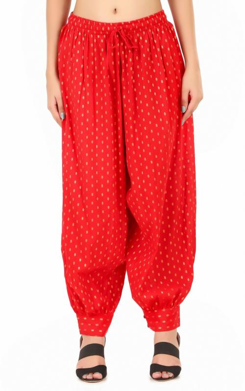 CO COLORS Women Red Woven Cotton Harem Pants