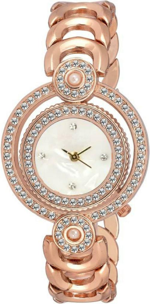 TRUE COLORS Analog White Dial Brown Strap Watch for Women