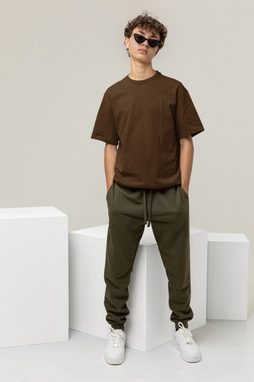 TIS Brown Cotton Oversized Tshirt