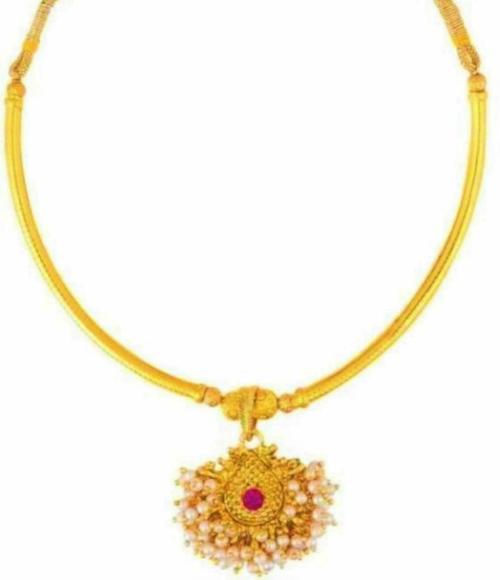 Buy NIMZ Gold Plated Metal Necklace Yellow (Girls And Women) Online at