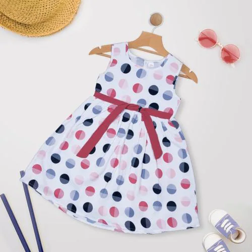 Netra Creation Crepe Kid's Girls Short/Mid Thigh Festive/Wedding Sleeveless Dress (Multicolor_10 - 11 Years)