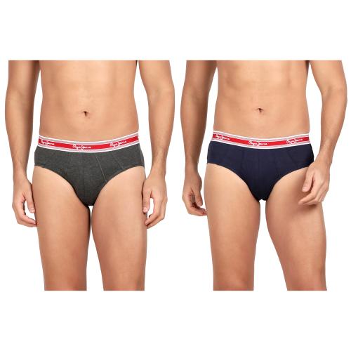 Pepe Jeans Men Multicolor Solid Cotton Pack of 2 Briefs