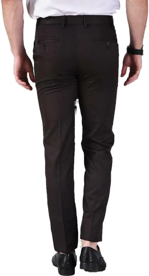 AD & AV Men Black Solid Synthetic Pack Of 3 Formal Trousers - JioMart