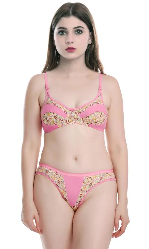 Buy Women Cotton Bra Panty Set for Lingerie Set ( Pack of 1 ) ( Color :  Pink ) Online at Best Prices in India - JioMart.
