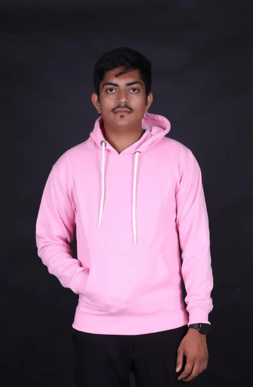 Aadhitri & Co Trendy Hoodie For Man Light Pink - XL