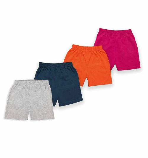 PIP N PAP Boys Multicolor Cotton Shorts (Pack of 4)