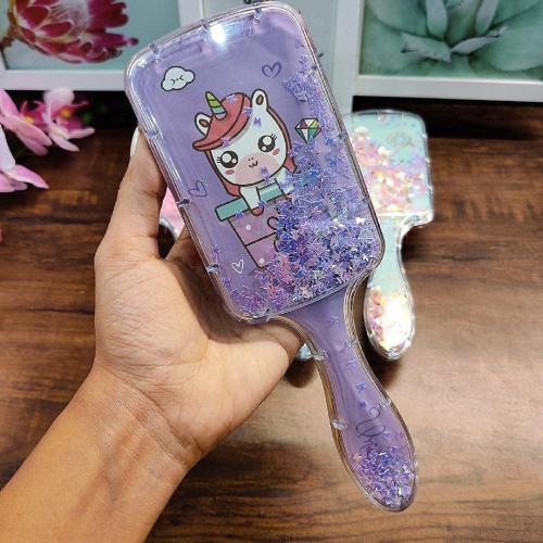 Jellify (Pack of 1 PCS ) Unicorn Comb and Brush Set, Unicorn Glitter Hair Brush Comb for Girls, Massage Hairbrush Unicorn Kids Hair Brush/Hair Comb (Random Color)