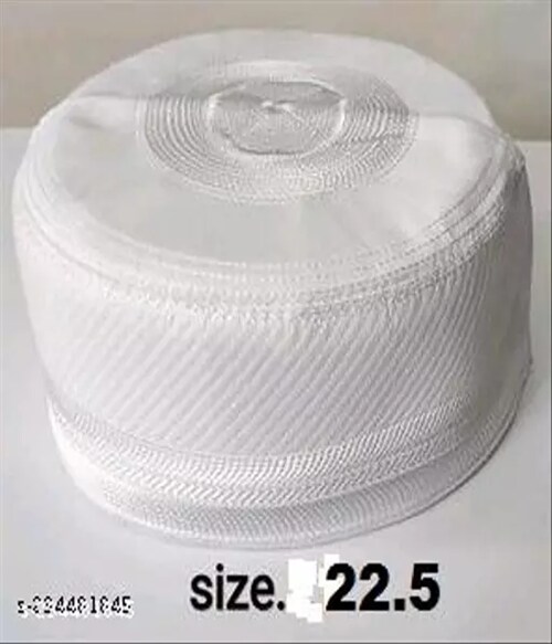 FOOTPAID Fancy Men White Cotton Islamic Cap (Pack-1)-Size-Free Size-Multicolor18